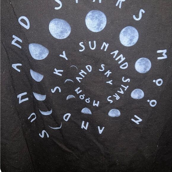 Chaser Sun Stars Moon Sky sweatshirt Scoop Neck High Low Size Small Cotton Blend - Picture 4 of 6